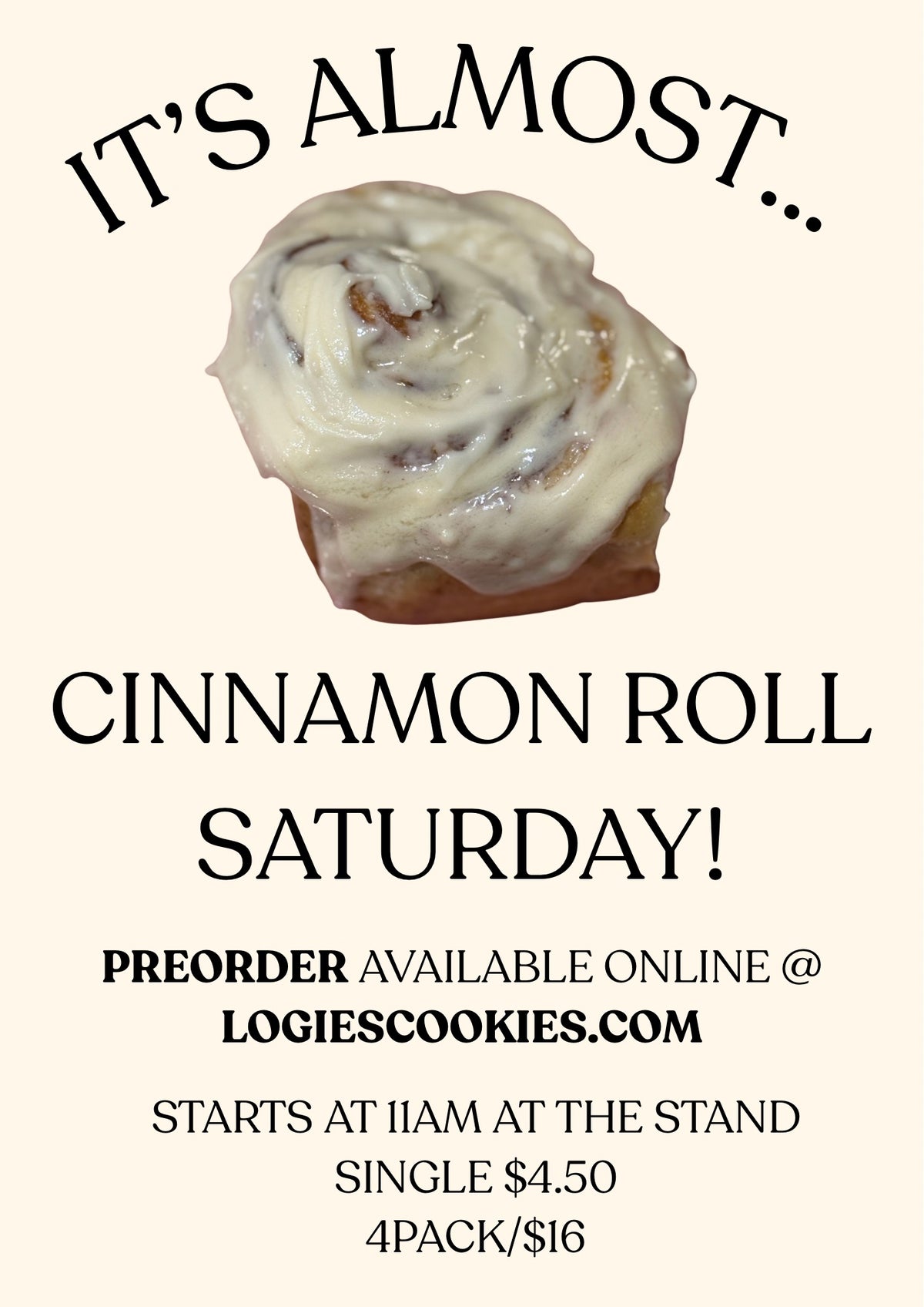 Cinnamon Roll Saturday Preorder